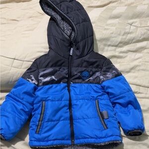 Blue and Black Hooded Jacket